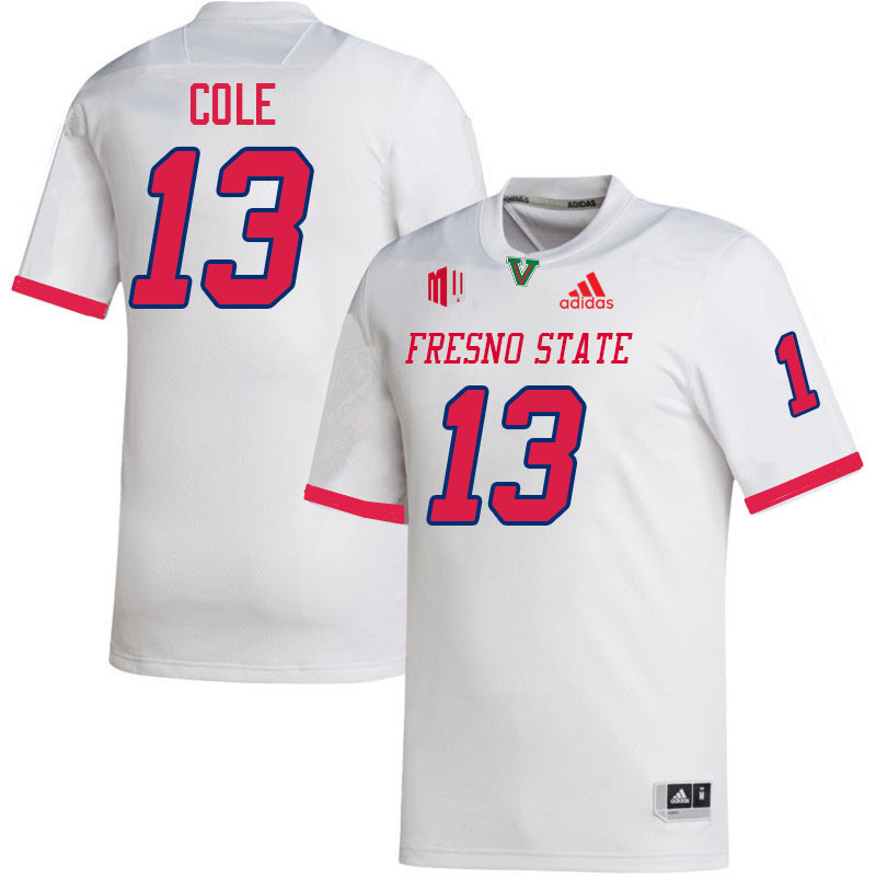 Fresno State Bulldogs #13 Cam Cole College Football Jerseys Stitched-White Fresno State Bulldogs #13 Cam Cole College Football Jerseys Stitched-White
